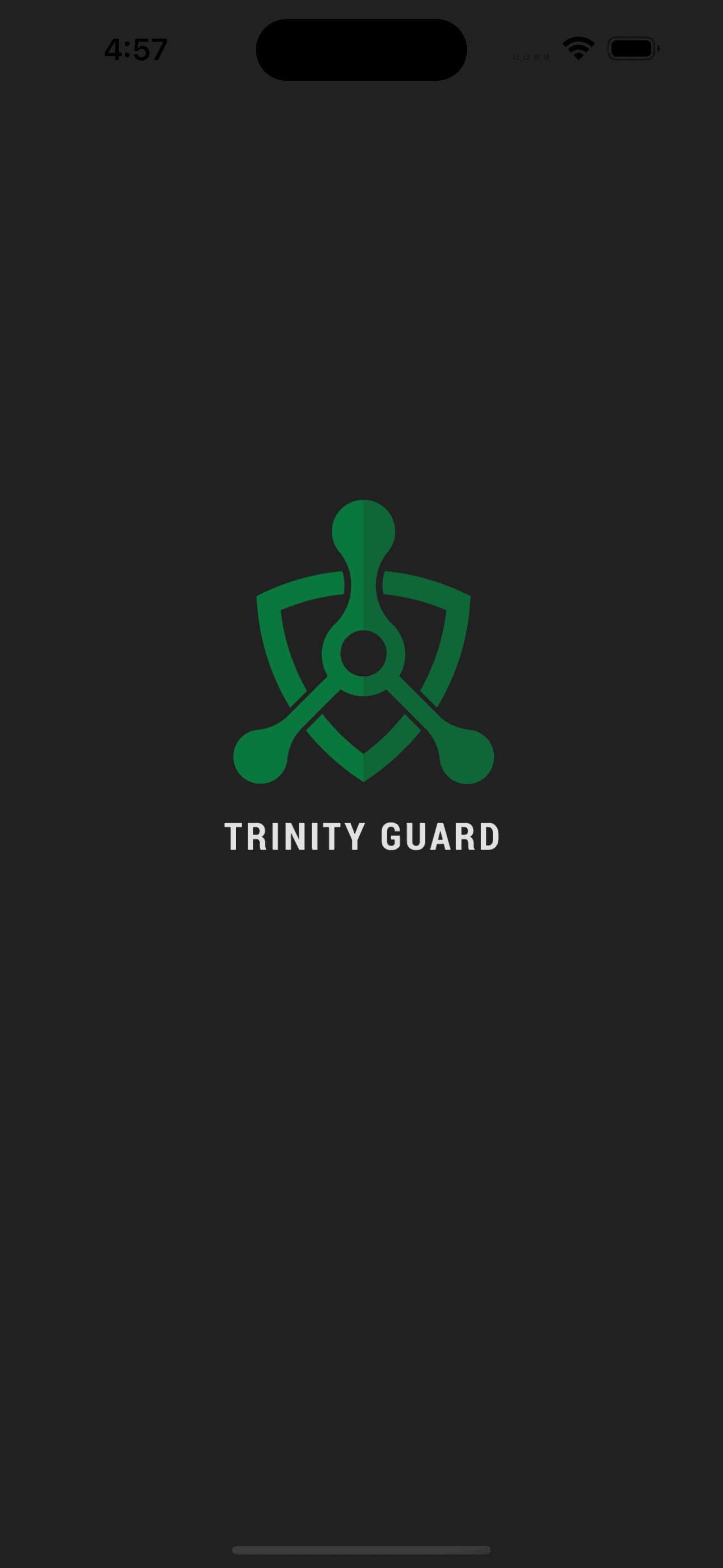 Trinity Guard őrző-védő alkalmazás főképernyője